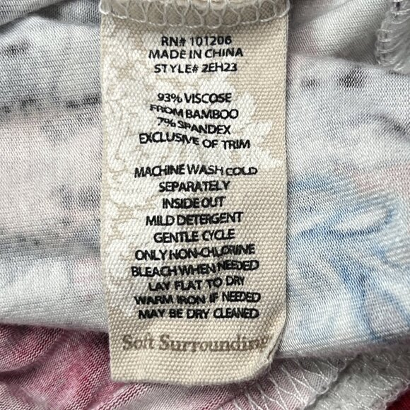 Soft Surroundings Blissful Bamboo Plumeria Floral Nightgown Ladder Trim Hem Sz L - Picture 9 of 9